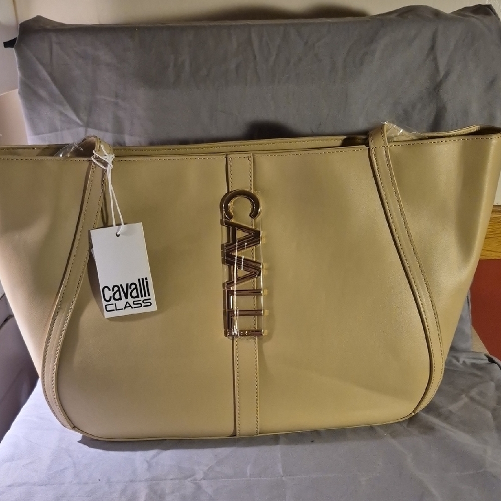 Cavalli Class Beige Tote Bag